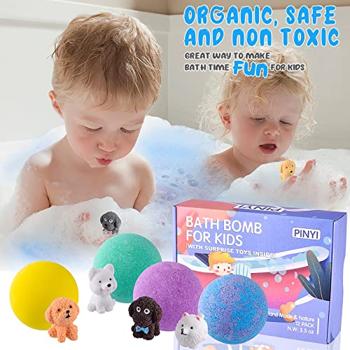 Bath Bombs for Kids with Surprise Inside, 12 Pack Bath Bombs with Puppy