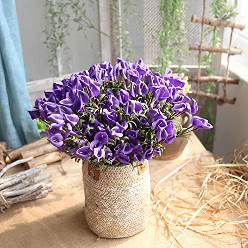 Xindda Artificial Flowers Leaf Calla Lily Floral Wedding Bouquet Party Home Decor