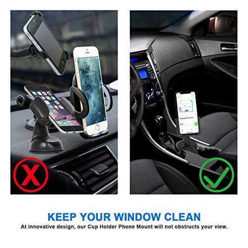 3rd Generation Cup Holder Phone Mount [Upgraded] Aluminum Alloy Adjustable Car Cup Holder Phone Mount for Cell Phone iPhone Xs/Xs Max/X/8/7 Plus/Galaxy and Most Smartphones - Thumbnail 4