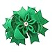 Girl Hair Bow Clips - Saint Patricks Thanksgiving Baby Little Girl Toddlers Teens Accessories 5” Big Stacked Kanzashi Grosgrain Bows Alligator Clip Red Green Blue White Ivory Holiday Party Birthday Granddaughter Niece Gift