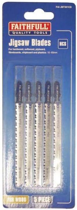 Faithfull JBT301CD Jigsaw Blades - Wood (Pack of 5), Blue - Image 3