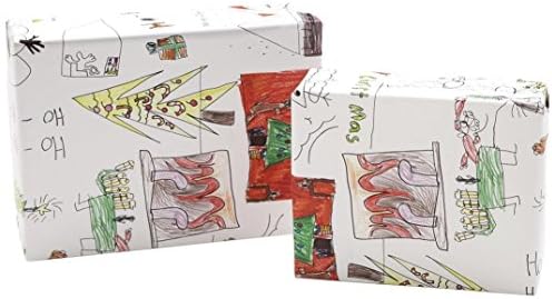 Wrapped Cratchit/Children's Drawings Wrapping Paper in Roll, 19.5 by 27-Inch