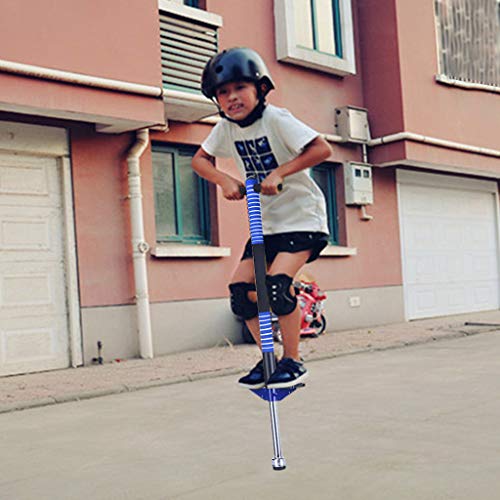 Pogo Stick for Kids, Mosunx Children Jumper Outdoor Fun Jumping Stick, Support 55-132 Pounds, Balance Training Fitness Practice Toy for Boys and Girls (Blue B, for Ages 5 & up (Supports 33-57 Lbs))