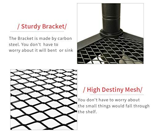 Iris\'Home 4-Tier Mesh Freestanding Bathroom Storage Shelf on Wheels, Restroom Shelves,Towel Organizer/Tower/Shelf, Metal Corner Shelf- Grey