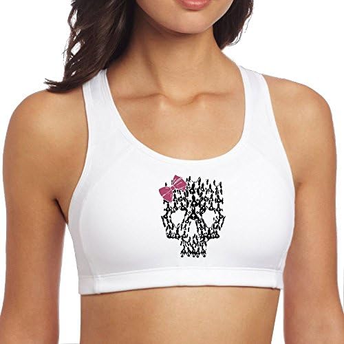 RT8ER1 Seamless Wire-Free Workout Running Yoga Sports Bra Boston Terrier Sugar Skull Women's Sports Bra