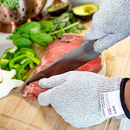 FORTEM Cut Resistant Gloves, 4 Gloves, Level 5 Protection Cutting