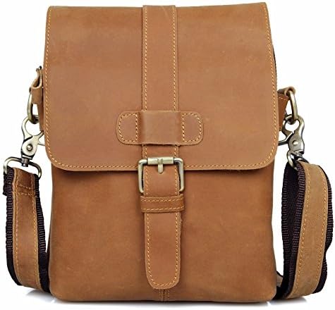 Genuine Leather Cross Body Shoulder Sling Messenger Bag for Men Women- Clean Vintage