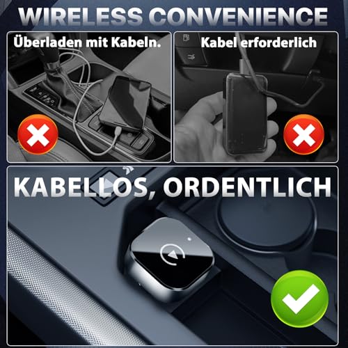 AINIFREE 2026 Upgrade 2-in-1 Mini Wireless CarPlay Adapter, Plug & Play Wireless Android Car Dongle, Automatic Reconnection Mini USB CarPlay Accessories Compatible with iPhone and Android