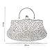 SSMY Beaded Sequin Design Flower Evening Purse Large Clutch Bag (Gold)