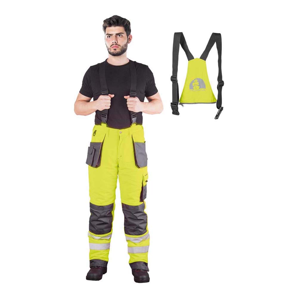Leber&Hollman LH-FMNWX-B_YSBXXL Formen Protective Insulated Bib-Pants, Yellow-Grey-Black, XXL Size