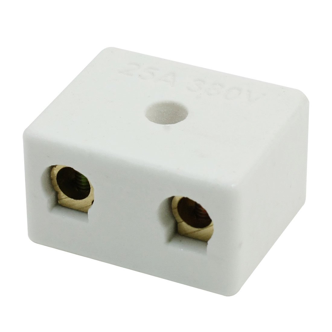 sourcing map 2 Way 25A Ceramics Terminal Blocks High Temp Ceramic Connectors for Electrical Wire Cable