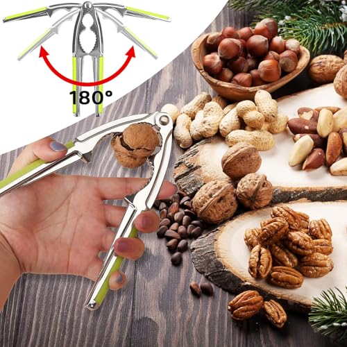 Nutcracker,Zinc Alloy Nutcracker Casca Nuts with Non-Slip Grip Nutcracker Multifunctional Nuts Opener for Seafood Shell Lobster Crab Hazelnut