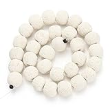 Linsoir Beads Nice White Volcanic Lava Lock Beads Natural Stone Loose Beads Essential Oil Jewelry Appro 10mm 40cm/Strand