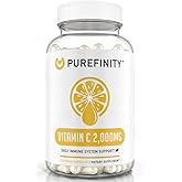 PUREFINITY Vitamin C 2000mg Capsules – Double Strength, High Absorption Supplement, Powerful Antioxidant Properties, 120 Capsules (1 Month Supply)