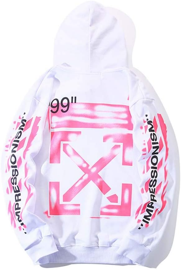 Sawyue Off White Men's Sweatshirt OW Women Couples Long Sleeve Pink Arrow Hooded Sweater Fashion Hoodies