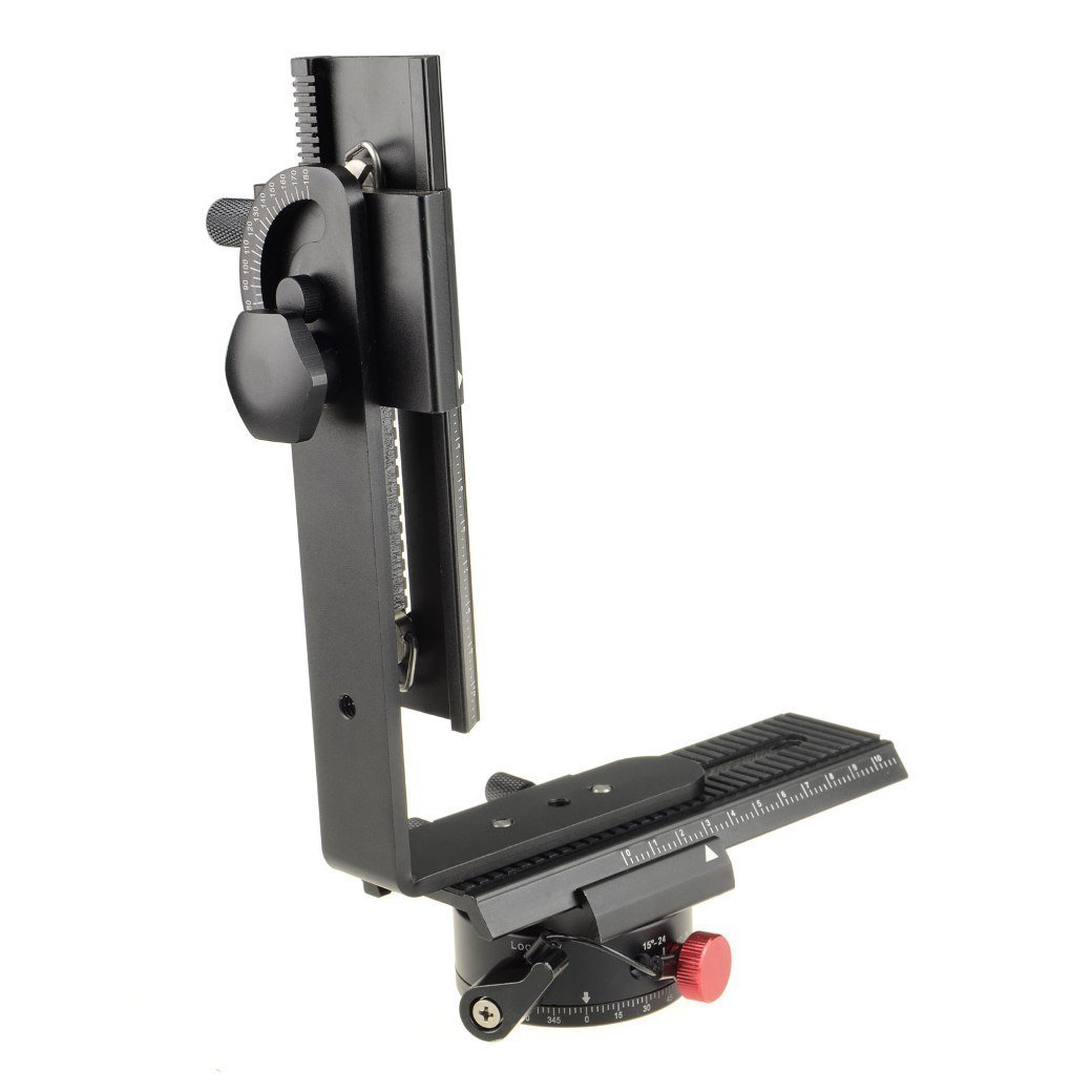 DSLRKIT 360° Swivel Panoramic Indexing Rotator+ 2 Way Rail Slider+ L Bracket Kit