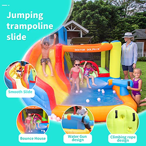 Doctor Dolphin Inflatable Bounce House with Slide,Inflatable Water