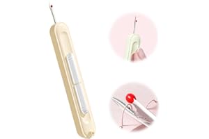 FODEUXP 2025 New 2 in 1 Needle Threader Seam Ripper, Stretchable Threader Plug-in Needle Threader, Thread Remover Tool for Hand Sewing, Knitting, Cross Stitch, Embroidery Sewing Supplies (Beige 1pcs)