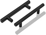 LONTAN 5 Pack Black Kitchen Handles 76mm Cabinet Pulls 127mm Length