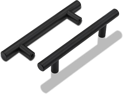 LONTAN 15 Pack Black Cabinet Handles 96mm Stainless Steel Drawer Pulls