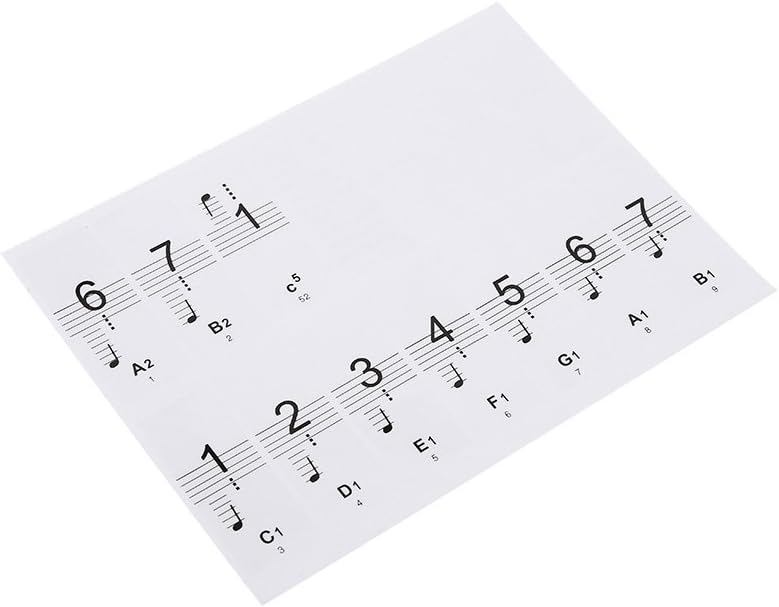 Piano Stickers for 88 Key Keyboards Removable Complete Notes with Numbers Transparent and Colourful(Transparent) - Image 4