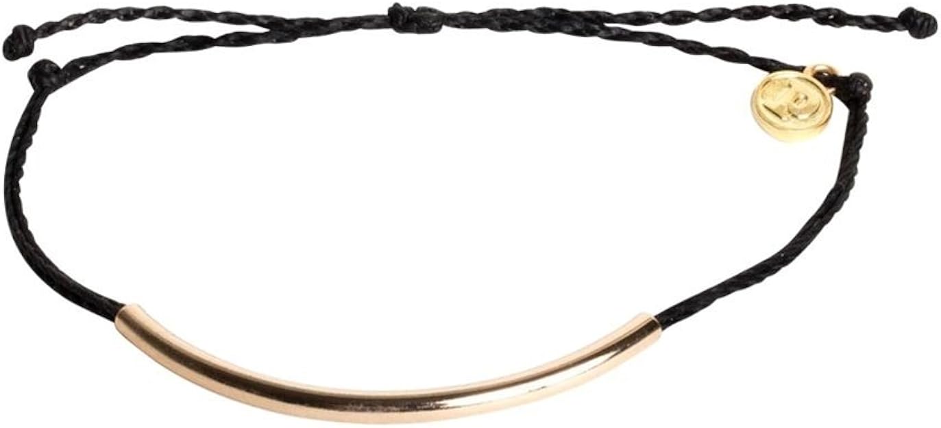 Pura Vida Bracelets Gold Bar Bracelet Black Jewelry