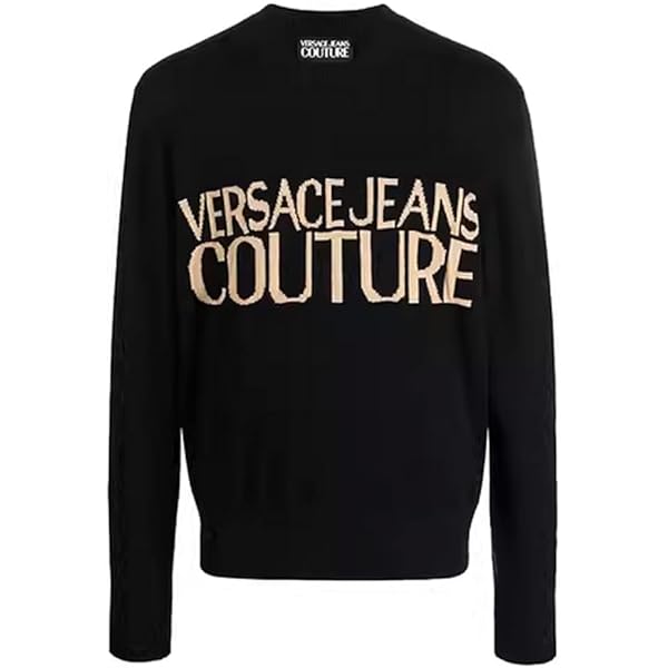 VERSACE JEANS COUTURE Black Signature Label Print Sweatshirt
