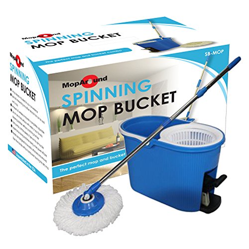 MOP AROUND&reg; Spining Mop & Bucket System And Complete Swivel Rotating Magic Mop /2 Mop Heads image
