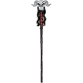 Servllcell Warlock Wizard Staff Costume Accessory for Adult,Plastic Skull Wizard Staff Cane Stick Prop for Halloween Decoration