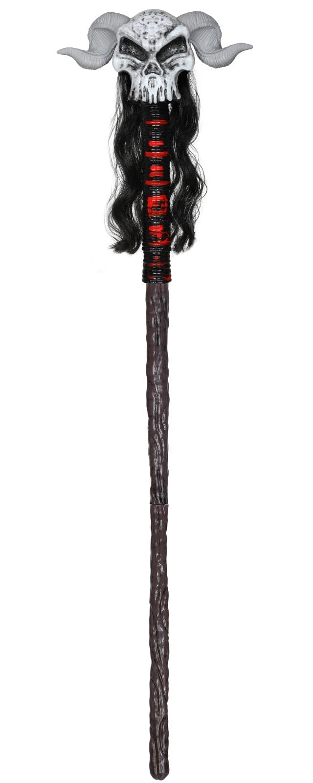 Spinosaurus 38" Halloween Wizard Staff Voodoo Skull Staff Wicked Sheep Horn Elder Wand Gothic Fancy Dress Cane Voodoo Costume Accessories