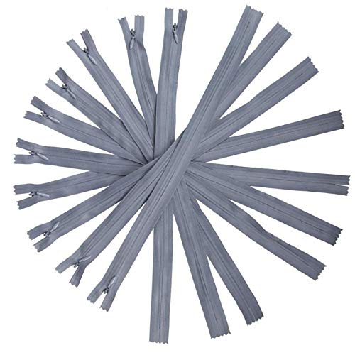 50pcs Long Nylon Invisible Zippers for DIY Sewing Back Dress Cushion Tailoring Accessories Tailor Tool (Grey, 7inch) - Thumbnail 6