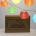 24 Multi Color Lantern String Lights : Indoor Outdoor Mini Nylon Weather Resistant Lighting, Extra Long 16ft With Remote Control, Connectable up to 3 Sets, Bonus Hanging Hooks & Remote Control