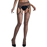 ShawGobow Polka Dot Garter Tights,Patterned Suspender Stockings For Women,Sexy Pantyhose Rave Night Club Fit Size 00-10