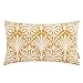 HWY 50 Yellow Rectangle Embroidered Decorative Throw Pillow Covers Cushion Cases for Couch Sofa Bed Small Lumbar 12 x 20 inch 1 Piece Floral
