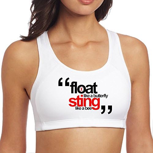 TIKE Women's Float Butterfly Sting Like A Bee Yoga Bra Vest White Size S