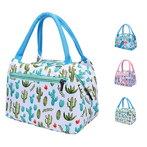 Echaprey Insulated Lunch Bag, Reusable Lunch Bag for Women/Adult/Student, Cooler Waterproof Organizer Lunch Tote Box for Work School Picnic (Cactus) - Thumbnail 7