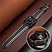 OUHENG Compatible with Apple Watch Band 42mm 44mm, Genuine Leather Band Replacement Compatible with Apple Watch Series 6 5 4 3 2 1 SE 42mm 44mm, Brownish Black