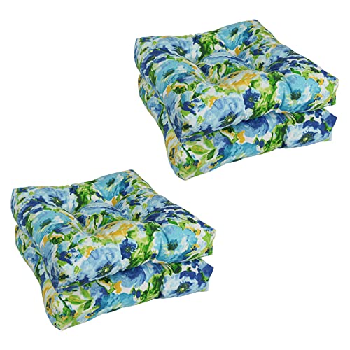 19-Inch Squared Patterned Spun Polyester Tufted Dining Chair Cushions (Set Of 4)  94005-4Ch-Reo-65