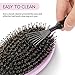 Aprilis Boar Bristle Hair Brush with Nylon Detangle Pins, Bamboo Oval Hairbrush for Effective Straightening and Detangling for Women Men and Child's Hair, with Hair Brush Cleaner