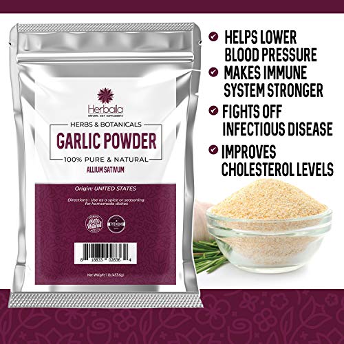 image for Herbaila Garlic Powder 1 Lb (Antioxidant Support & Digestive Aid) Fine