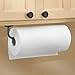 mDesign Metal Wall Mount Paper Towel Holder & Dispenser, Mounts to Walls or Under Cabinets - for Kitchen, Pantry, Utility Room, Laundry and Garage Storage - Holds Jumbo Rolls - Matte Black