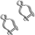 2 Pack 2-3/8inch Chain Link Fence Frame Gate Post Hinge/Galvanized Steel Zinc Plated Pipe Gate Hinge for 2-3/8 Outside Diameter Post/Pipe, Nut/Bolt Included for Hinge