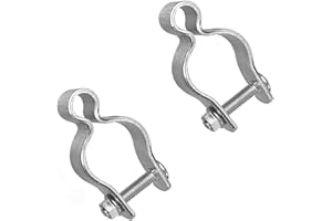WULANKD 2 Pack 2-3/8inch Chain Link Fence Frame Gate Post Hinge/Galvanized Steel Zinc Plated Pipe Gate Hinge for 2-3/8 Outside Diameter Post/Pipe, Nut/Bolt Included for Hinge