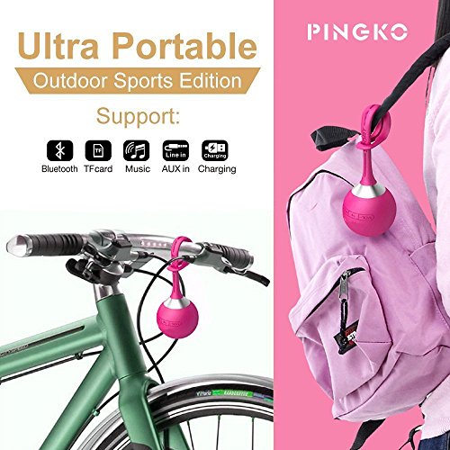 PINGKO Sport Speakers Ultra Portable Wireless Speaker for Outdoor Sports Travel Bicycle Cycling-Pink