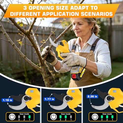 2-in-1 Cordless Electric Pruning Shears with 8FT Pole, Max Cutting Diameter 2 Inch, 21V 2 * 2Ah Battery Pruning Shears with LCD Display, 1000W Brushless Pole Pruner Garden for Tree, Branch Trimming