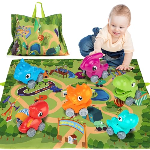 ALASOU Dinosaur Toys for Year Old Boy and Girls with Playmat