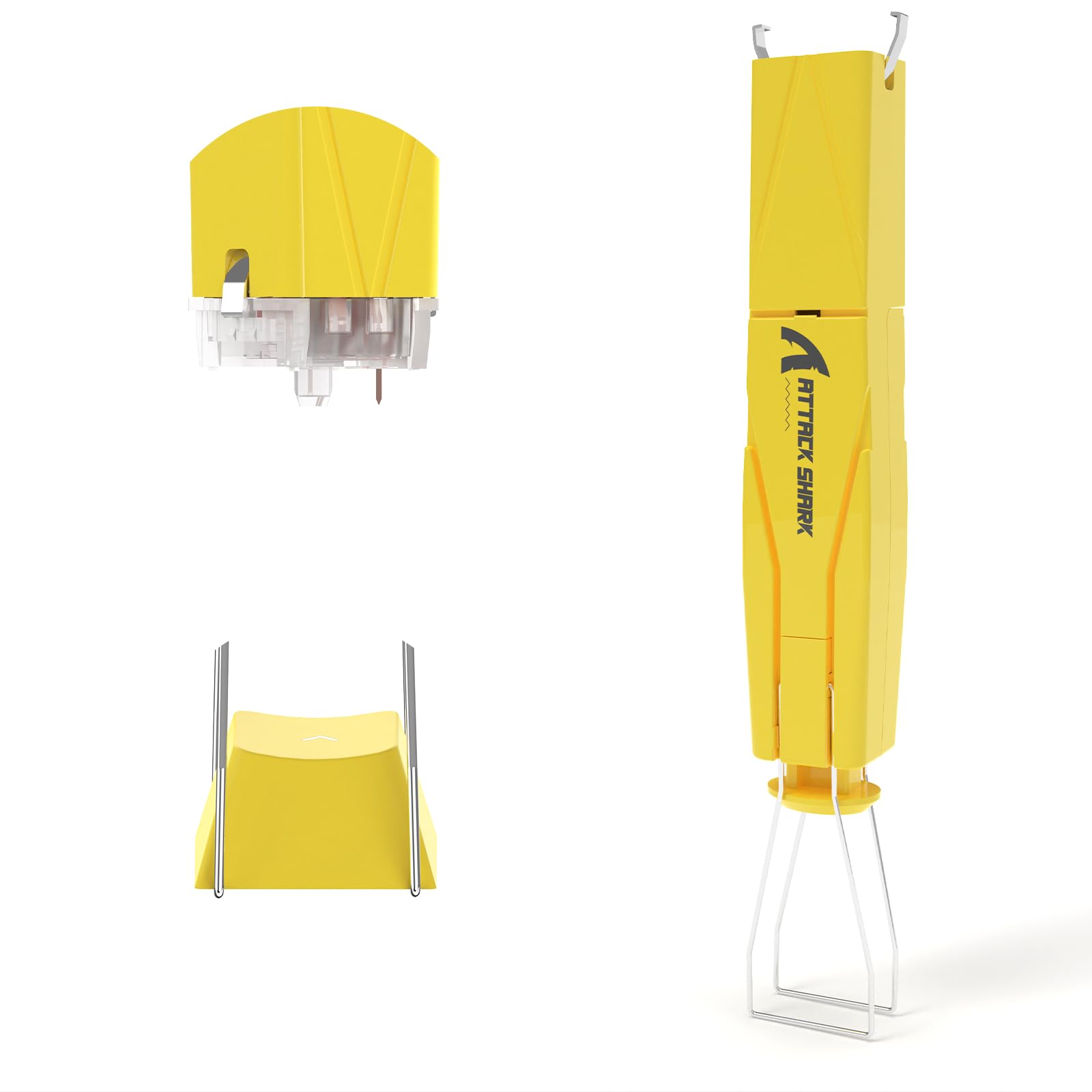 ATTACK SHARK KS01 2-in-1 Keycap Puller and Switch Puller for Mechanical Gaming Keyboards, Adjustable 304 Stainless Steel Keycap Remover, Effortless Switch Remover for Office Home- Yellow