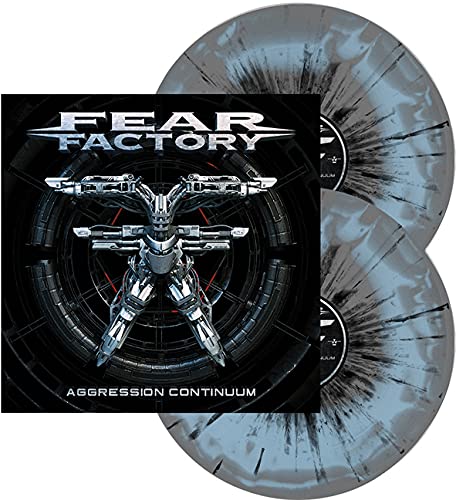 Fear Factory - Aggression Continuum (Grey & Light Blue Swirl w/ Black  Splatter) - Amazon.com Music