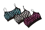 Lizatards Zebra Sequin Stretch Bra Top