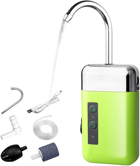 Amazon Co Jp Roloiki 屋外ポータブルミニエアーポンプエアーストーンポンプエアー ストーンチューブ付き3 In 1センシングusb充電自動ウォーターポンプ多機能酸素ポンプノイズのない釣りエアーポンプled照明釣り用屋外エアレーター ホーム キッチン